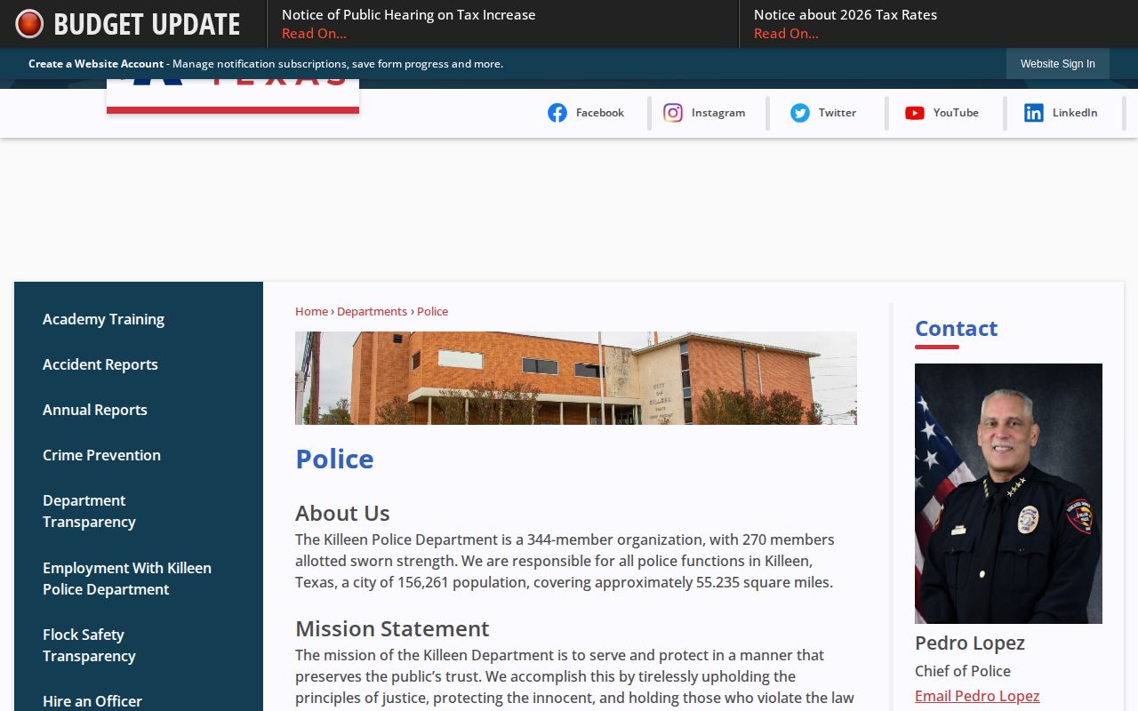 Killeen Police Department records source for Bell County arrest records